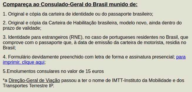 Troca da carta de condução: Brasileira pela Portuguesa